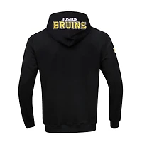 Veste à capuche entièrement zippée en chenille classique Pro Standard noire des Bruins de Boston pour hommes