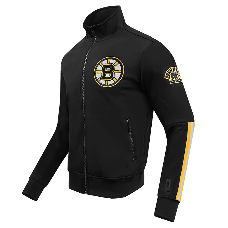 Men's Pro Standard Black Boston Bruins Classic Chenille Full-Zip Track Jacket