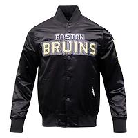 Men's Pro Standard Black Boston Bruins Classic Satin Full-Snap Jacket