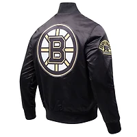 Men's Pro Standard Black Boston Bruins Classic Satin Full-Snap Jacket