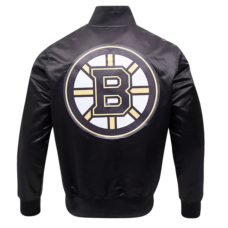 Men's Pro Standard Black Boston Bruins Classic Satin Full-Snap Jacket