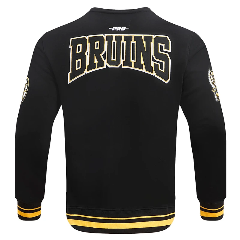 Men's Pro Standard Black Boston Bruins Crest Emblem Pullover Sweatshirt