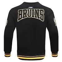 Men's Pro Standard Black Boston Bruins Crest Emblem Pullover Sweatshirt