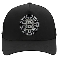 Men's Pro Standard Black Boston Bruins Paint the City Pinch Front Snapback Hat