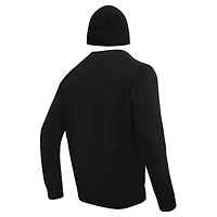 Coffret cadeau pull et chapeau en tricot à revers Pro Standard noir des Bruins de Boston pour hommes