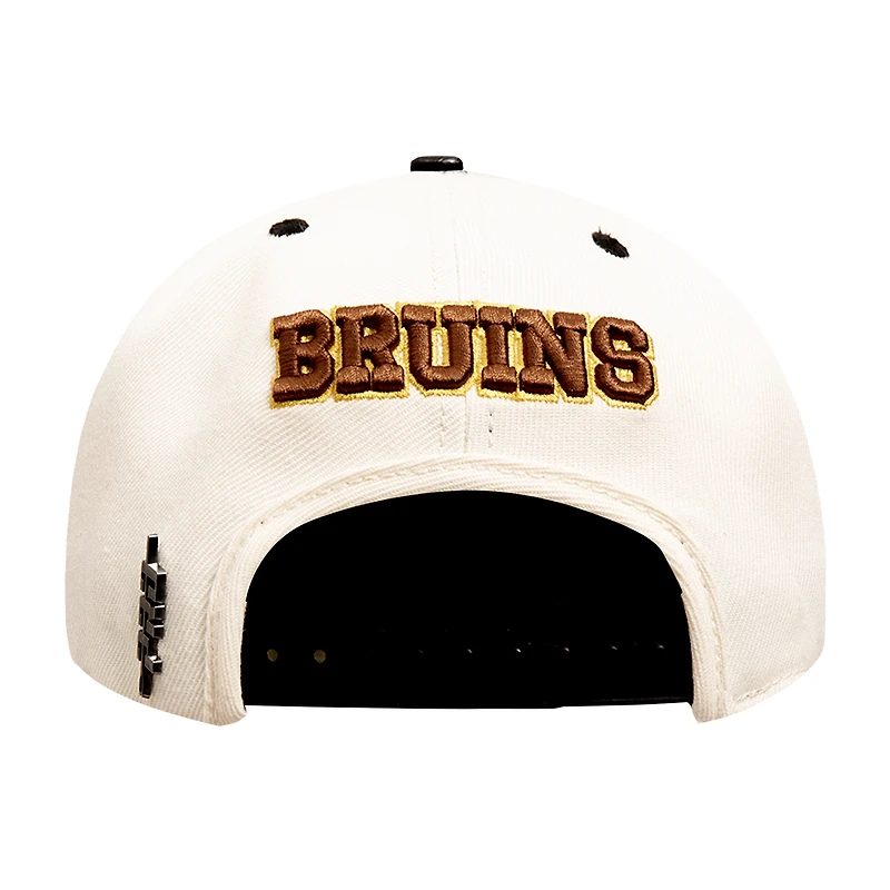 Casquette Snapback avec logo classique rétro des Bruins de Boston Pro Standard crème pour hommes