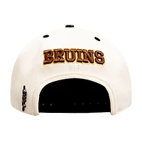 Casquette Snapback avec logo classique rétro des Bruins de Boston Pro Standard crème pour hommes
