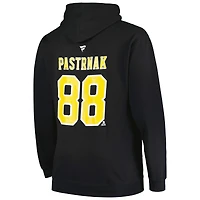 Profil pour hommes David Pastrnak Noir Bruins de Boston grand et nom numéro Pull à capuche