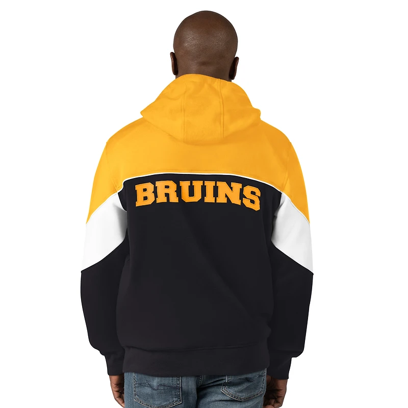 Sweat à capuche entièrement zippé Starter noir/or pour hommes des Bruins de Boston Power Forward