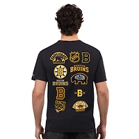 Men's Starter  Black Boston Bruins Logo Collage T-Shirt
