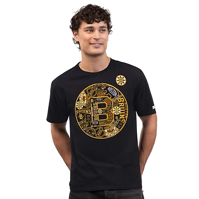 Men's Starter  Black Boston Bruins Logo Collage T-Shirt