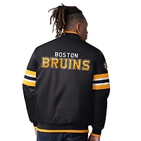 Veste universitaire à boutons-pression Boston Bruins Scout I Starter noire pour homme