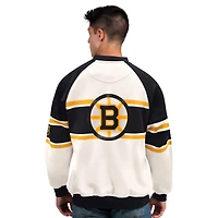Sweat-shirt à col rond en polaire Starter blanc Boston Bruins Defense pour homme