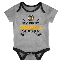 Ensemble de body trois pièces pour nouveau-né et bébé Boston Bruins Legend
