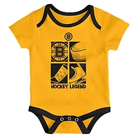 Ensemble de body trois pièces pour nouveau-né et bébé Boston Bruins Legend