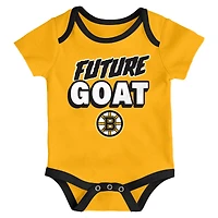 Newborn  Boston Bruins Loyal Buddies Three-Pack Bodysuit Set