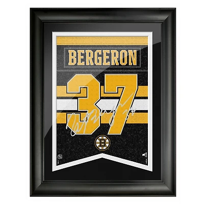 Patrice Bergeron Boston Bruins 12'' x 16'' Framed Replica Autograph Player - Banner