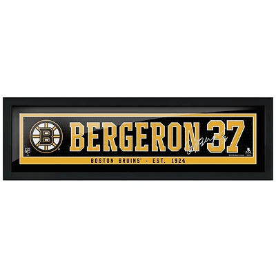 Patrice Bergeron Boston Bruins 6'' x 22'' Framed Replica Autograph Player Name - Bar