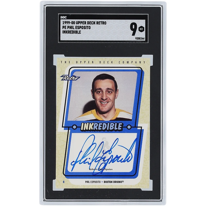 Phil Esposito Boston Bruins autographié 1999-00 Upper Deck Retro Inkredible #PE SGC authentifié 9 cartes
