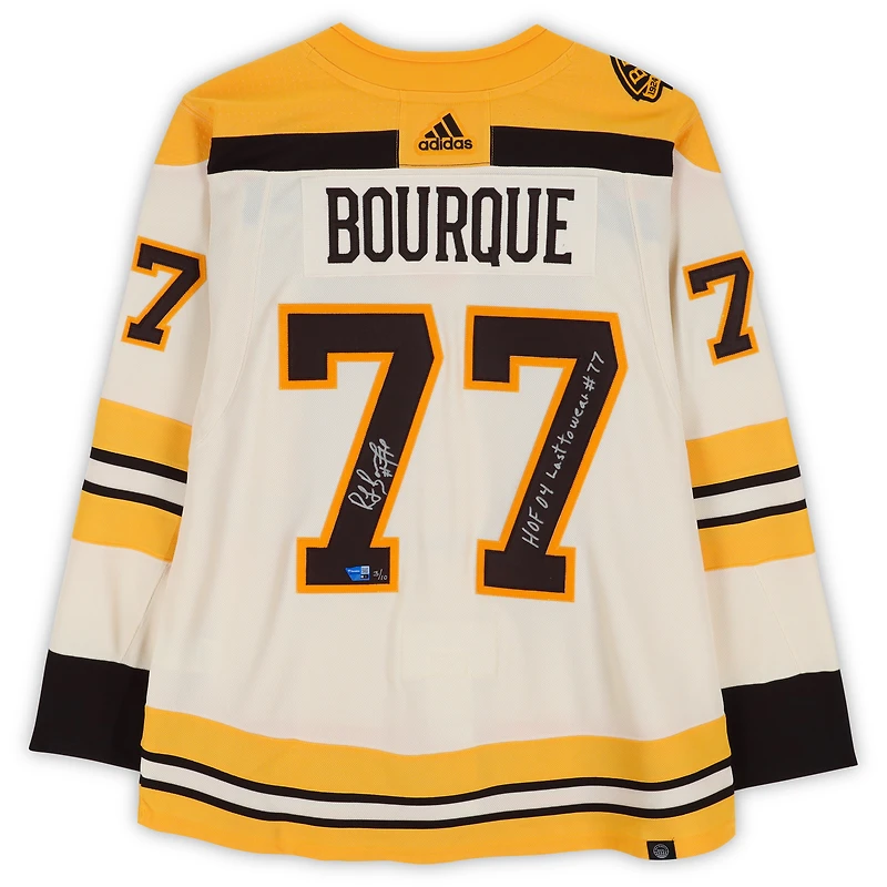 Ray Bourque Boston Bruins Autographed 100th Anniversary Season Cream Alternate adidas Jersey with Multiple Inscriptions - Limited Edition of 10