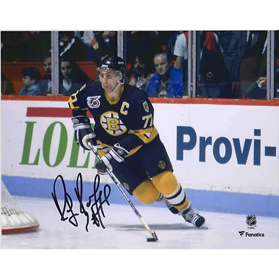 Ray Bourque Boston Bruins Autographed 8" x 10" Black Jersey Skating Photograph