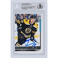 Ryan Donato Boston Bruins Autographed 2018-19 Upper Deck Series 1 Young Guns #225 Beckett Fanatics Witnessed Authenticated Rookie Card