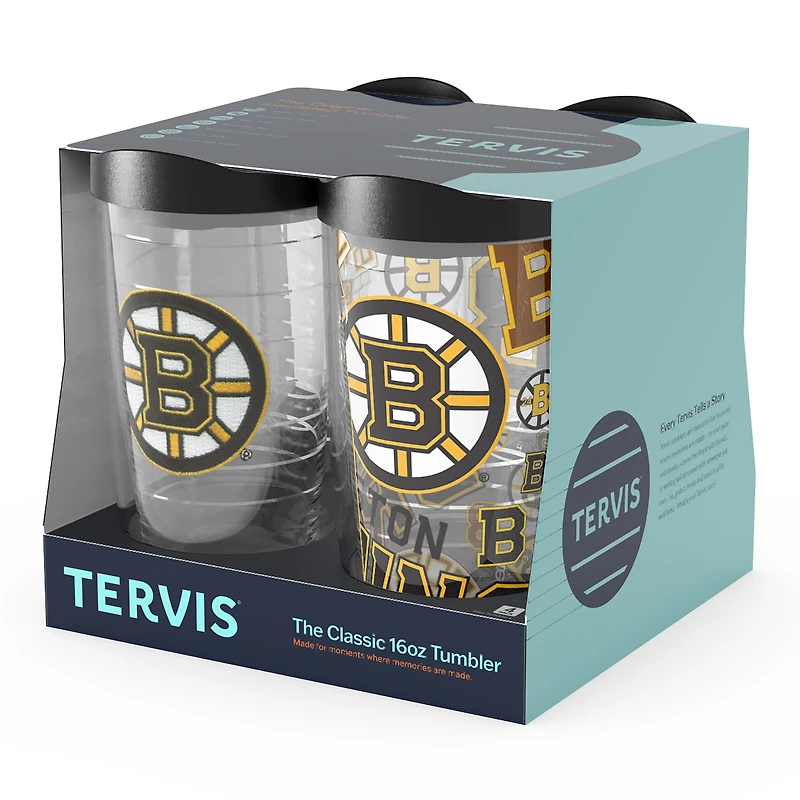 Tervis Bruins de Boston, paquet de quatre, 16 oz. Ensemble de gobelets classiques