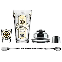 The Sports Vault Boston Bruins Ensemble de cinq verres à shot et verres à mélange pour barman