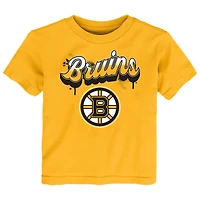 T-shirt doré à imprimé pétillant des Bruins de Boston pour tout-petits