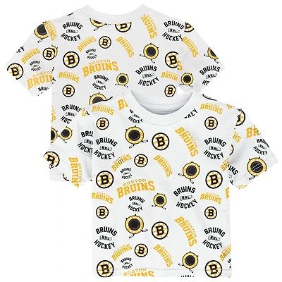 Toddler Outerstuff White Boston Bruins Run Down All-Over-Print T-Shirt