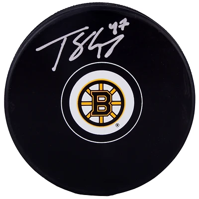 Rondelle de hockey autographiée des Bruins de Boston Torey Krug