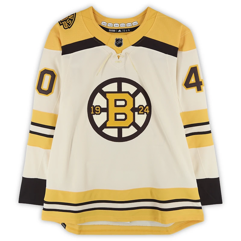 Tuukka Rask Boston Bruins Autographed 100th Anniversary Beige Alternate adidas Authentic Jersey 