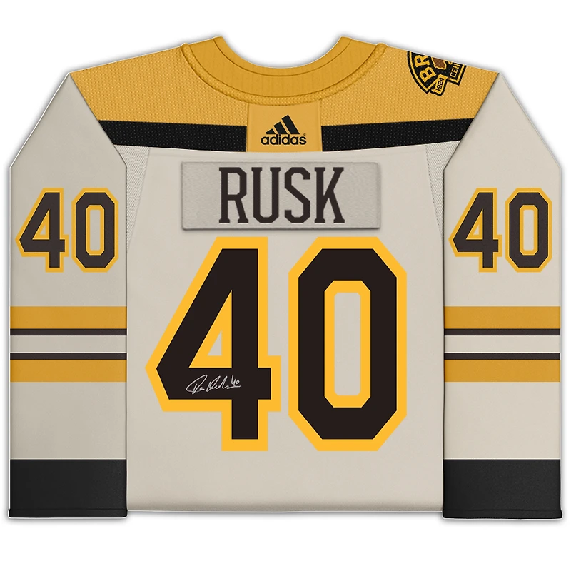 Tuukka Rask Boston Bruins Autographed 100th Anniversary Beige Alternate adidas Authentic Jersey