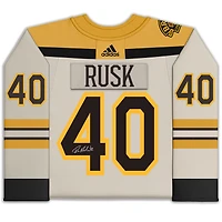 Tuukka Rask Boston Bruins Autographed 100th Anniversary Beige Alternate adidas Authentic Jersey