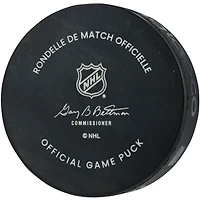 Tuukka Rask Boston Bruins Autographed 100th Anniversary Official Game Puck with "2014 Vezina" Inscription