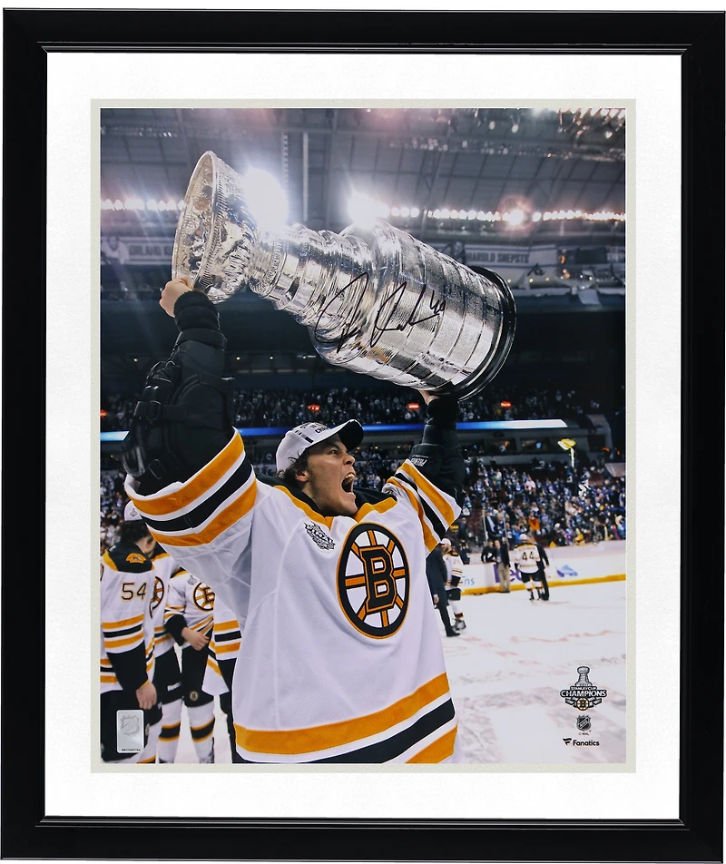 Tuukka Rask Boston Bruins Autographed 16" x 20" 2011 Stanley Cup Champions Raising Cup Photograph