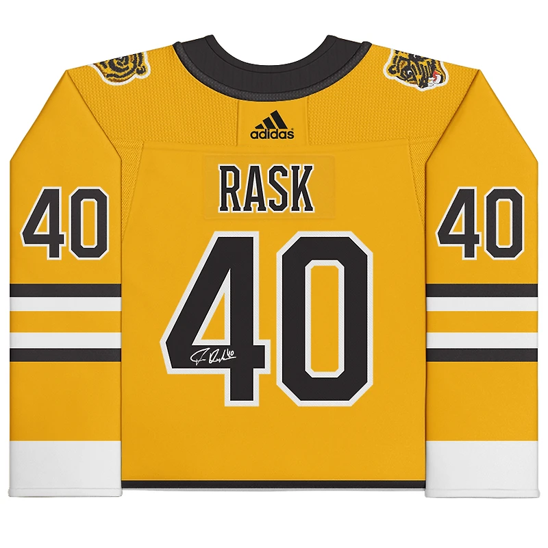 Maillot rétro adidas authentique dédicacé par Tuukka Rask des Bruins de Boston 2021