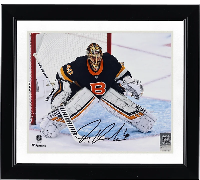 Tuukka Rask Boston Bruins Autographed 8" x 10" Black Alternate Jersey In Net Photograph