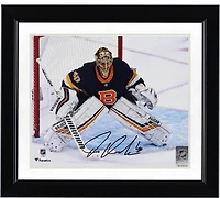 Tuukka Rask Boston Bruins Autographed 8" x 10" Black Alternate Jersey In Net Photograph