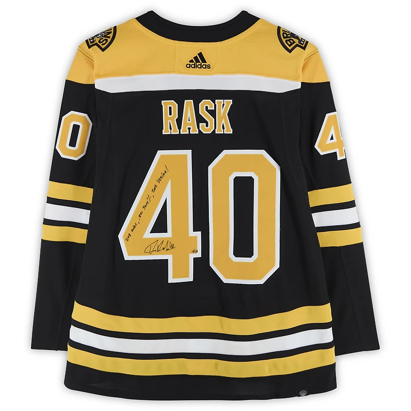 Tuukka Rask Boston Bruins Autographed Black adidas Authentic Jersey with Multiple Inscriptions - Limited Edition #10/10