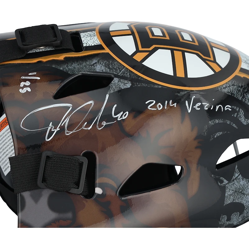Tuukka Rask Boston Bruins Autographed Replica Goalie Mask with "2014 Vezina" Inscription - Limited Edition #1/25