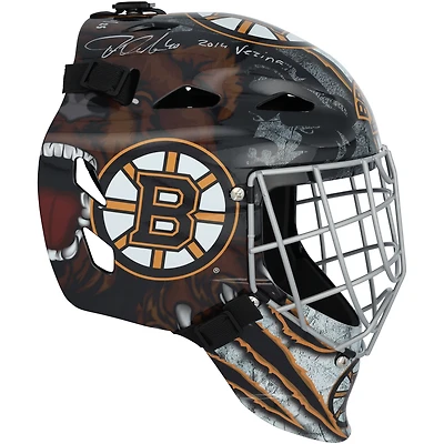 Tuukka Rask Boston Bruins Autographed Replica Goalie Mask with "2014 Vezina" Inscription - Limited Edition #1/25