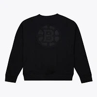 Sweat-shirt unisexe Mitchell & Ness Boston Bruins Phantom Fleece à col rond noir