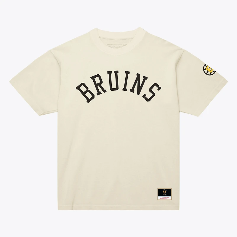 Unisex Mitchell & Ness Cream Boston Bruins Arched Team T-Shirt
