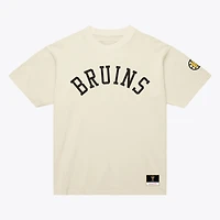 Unisex Mitchell & Ness  Cream Boston Bruins Arched Team T-Shirt