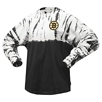 T-shirt unisexe Spirit Jersey noir Boston Bruins Crystal Half Dye à manches longues