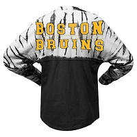 T-shirt unisexe Spirit Jersey noir Boston Bruins Crystal Half Dye à manches longues