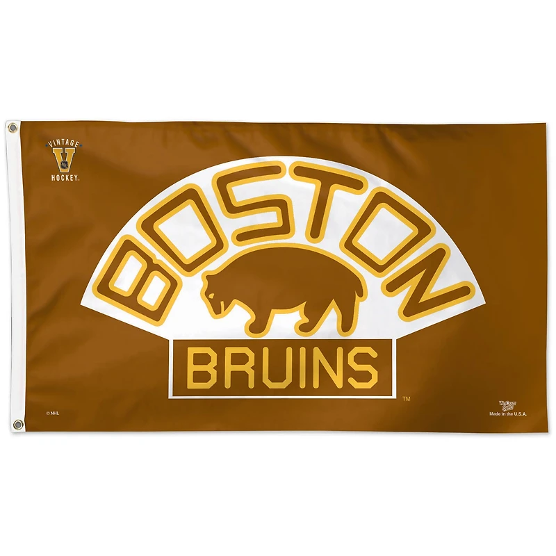 WinCraft Boston Bruins 3' x 5' Throwback Logo Deluxe - Drapeau simple face
