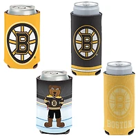 WinCraft Bruins de Boston Slim & 12oz. Ensemble de 4 refroidisseurs de canettes