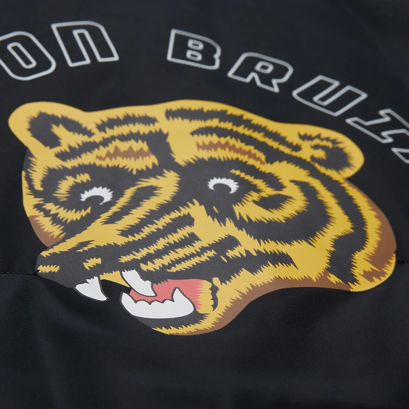 Gilet matelassé court entièrement zippé noir Boston Bruins de Mitchell & Ness pour femme